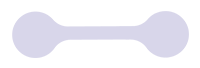 A light purple, dumbbell-shaped object with two rounded ends connected by a narrow, straight center, set against a white background.