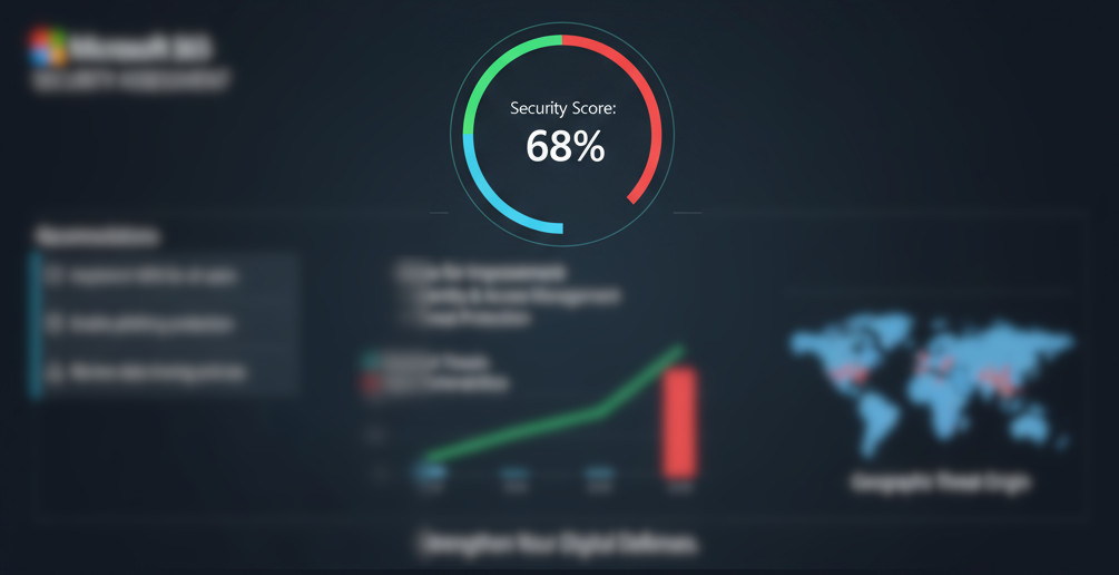 An image showing the outcome of Bound Planet's Microsoft 365 Security Assessment.